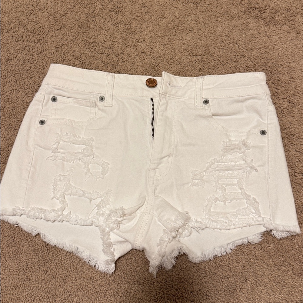 American Eagle Outfitters White High Waist Shorts